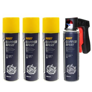 Kupfer Paste Spray Cooper Spray MANNOL 9887 4 X 250 ml mit Pistolengriff