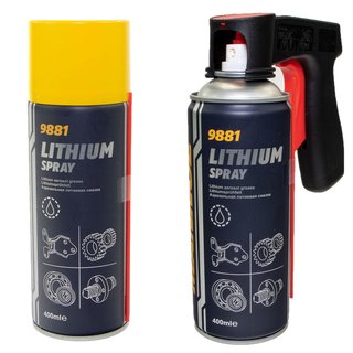 Lithium Spray Lithium Grease MANNOL 9881 2 X 400 ml with pistolgrip