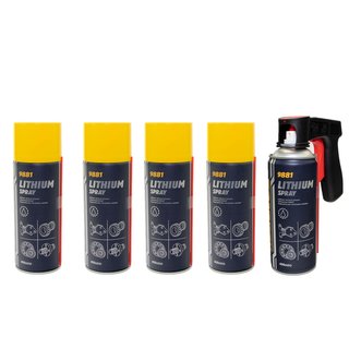 Lithium Spray Lithium Grease MANNOL 9881 5 X 400 ml with pistolgrip