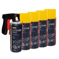 Lithium Spray Lithiumfett MANNOL 9881 5 X 400 ml mit...