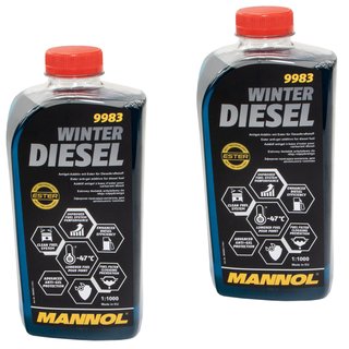 Winter Diesel Kraftstoff Additiv Flieverbesserer Mannol 9983 2 X 1 Liter