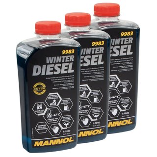 Winter diesel fuel additive flow improver Mannol 9983 3 X 1 liter