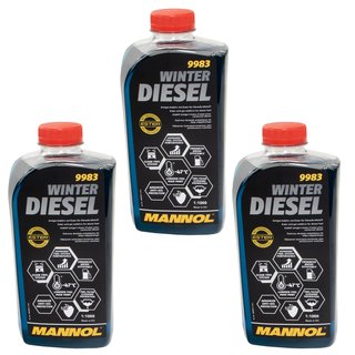 Winter diesel fuel additive flow improver Mannol 9983 3 X 1 liter