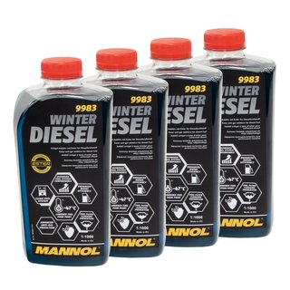 Winter Diesel Kraftstoff Additiv Flieverbesserer Mannol 9983 4 X 1 Liter