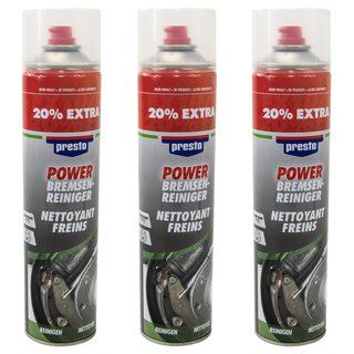 Brake Cleaner Power Parts Cleaner Spray Presto 307287 3 X 600 ml