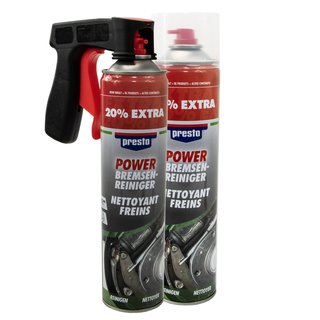 Bremsenreiniger Power Teilereiniger Spray Presto 307287 2 X 600 ml mit Pistolengriff