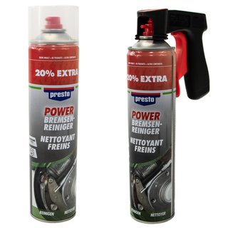 Brake Cleaner Power Parts Cleaner Spray Presto 307287 2 X 600 ml with pistolgrip