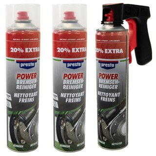 Brake Cleaner Power Parts Cleaner Spray Presto 307287 3 X 600 ml with pistolgrip