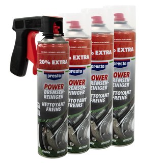 Bremsenreiniger Power Teilereiniger Spray Presto 307287 4 X 600 ml mit Pistolengriff