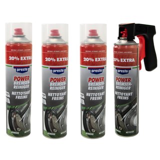 Brake Cleaner Power Parts Cleaner Spray Presto 307287 4 X 600 ml with pistolgrip