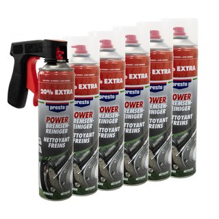 Brake Cleaner Power Parts Cleaner Spray Presto 307287 6 X 600 ml with pistolgrip