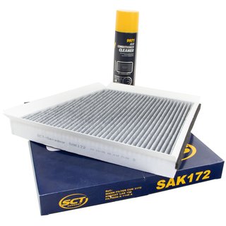 Cabin filter SCT SAK172 + cleaner air conditioning 520 ml MANNOL