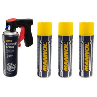 Cooper paste Spray MANNOL 9880 4 X 500 ml with Pistol Grip
