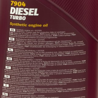 Engineoil Engine Oil MANNOL Diesel Turbo 5W40 API CI4/ SN 8 X 1 liter