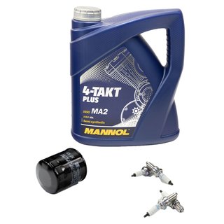 Maintenance package oil 4L + oil filter + spark plugs