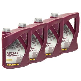 Radiatorantifreeze Coolant Concentrate MANNOL AF13++ Antifreeze 4 X 5 liters -40C red