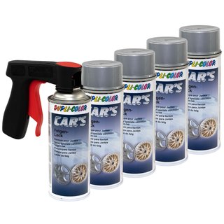 Felgenlack Lack Spray Cars Dupli Color 385919 Silber 5 X 400 ml mit Pistolengriff