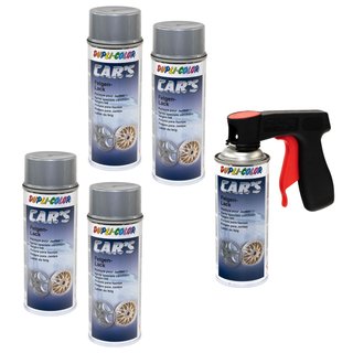 Felgenlack Lack Spray Cars Dupli Color 385919 Silber 5 X 400 ml mit Pistolengriff