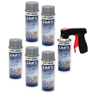 Felgenlack Lack Spray Cars Dupli Color 385919 Silber 6 X 400 ml mit Pistolengriff
