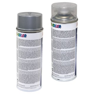Rim Lacquer Spray Cars Dupli Color 385919 silver 400 ml + clear lacquer 385858 400 ml with Pistolgrip