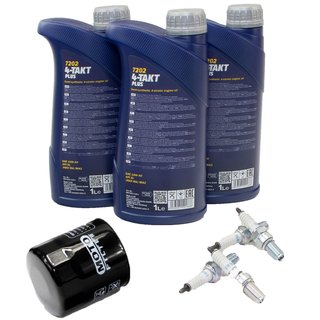 Maintenance package oil 3L + oil filter + spark plugs