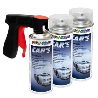 Clearlacquer Spray Cars Dupli Color 385858 glossy 3 X 400 ml with Pistolgrip