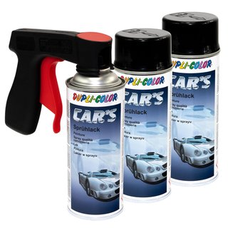 Lackspray Spraydose Sprhlack Cars Dupli Color 385865 schwarz glnzend 3 X 400 ml mit Pistolengriff