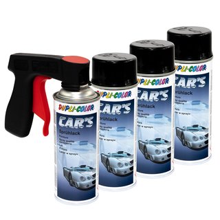 Lackspray Spraydose Sprhlack Cars Dupli Color 385865 schwarz glnzend 4 X 400 ml mit Pistolengriff