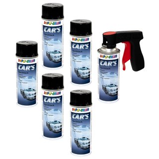 Spraypaint spraycan spray paint Cars Dupli Color 385865 black glossy 6 X 400 ml with Pistolgrip