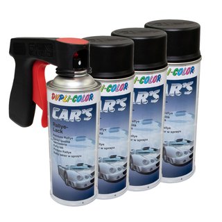 Lackspray Spraydose Sprhlack Cars Dupli Color 385872 schwarz matt 4 X 400 ml mit Pistolengriff