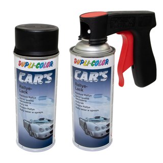 Spraypaint spraycan spraypaint Cars Dupli Color 652240 black satin 2 X 400 ml with Pistolgrip