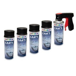 Spraypaint spraycan spraypaint Cars Dupli Color 652240 black satin 5 X 400 ml with Pistolgrip