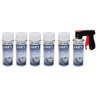 Spraypaint spraycan spraypaint Cars Dupli Color 385896 white glossy 6 X 400 ml with Pistolgrip