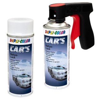 Spraypaint spraycan spraypaint Cars Dupli Color 651953 white matt 2 X 400 ml with Pistolgrip