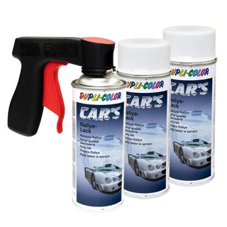 Lackspray Spraydose Sprhlack Cars Dupli Color 651953 weiss matt 3 X 400 ml mit Pistolengriff