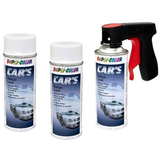 Spraypaint spraycan spraypaint Cars Dupli Color 651953 white matt 3 X 400 ml with Pistolgrip