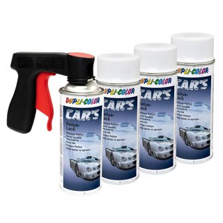 Lackspray Spraydose Sprhlack Cars Dupli Color 651953 weiss matt 4 X 400 ml mit Pistolengriff