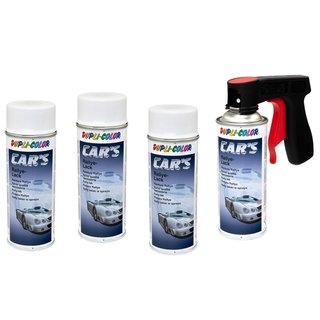 Spraypaint spraycan spraypaint Cars Dupli Color 651953 white matt 4 X 400 ml with Pistolgrip
