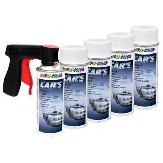 Lackspray Spraydose Sprhlack Cars Dupli Color 651953 weiss matt 5 X 400 ml mit Pistolengriff