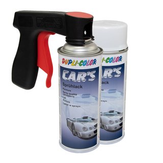 Lackspray Spraydose Sprhlack Cars Dupli Color 652233 weiss seidenmatt 2 X 400 ml mit Pistolengriff