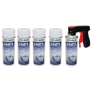 Spraypaint spraycan spraypaint Cars Dupli Color 652233 white satin 5 X 400 ml with Pistolgrip