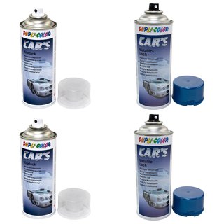 Lackspray Spraydose Cars Dupli Color 706837 blau azurblau metallic 2 X 400 ml + Klarlack 385858 2 X 400 ml