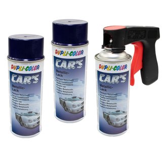 Spraypaint spraycan spraypaint Cars Dupli Color 706844 blue purple metallic 3 X 400 ml with Pistolgrip