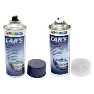 Lackspray Spraydose Cars Dupli Color 706844 blau-lila metallic 400 ml + Klarlack 385858 400 ml