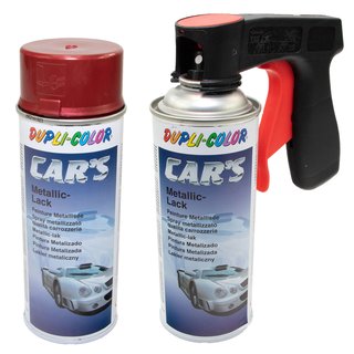 Spraypaint spraycan spraypaint Cars Dupli Color 706868 red metallic 2 X 400 ml with Pistolgrip