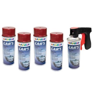 Spraypaint spraycan spraypaint Cars Dupli Color 706868 red metallic 5 X 400 ml with Pistolgrip