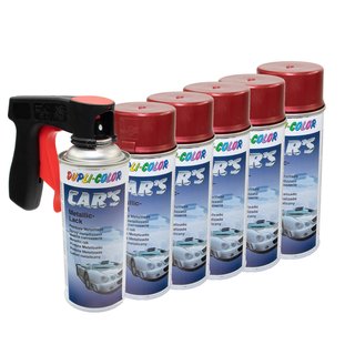 Spraypaint spraycan spraypaint Cars Dupli Color 706868 red metallic 6 X 400 ml with Pistolgrip