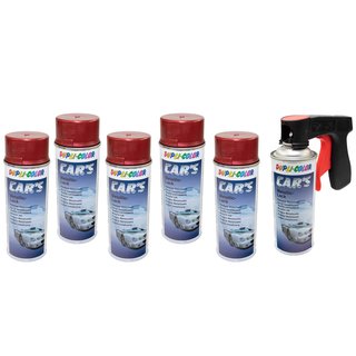 Spraypaint spraycan spraypaint Cars Dupli Color 706868 red metallic 6 X 400 ml with Pistolgrip