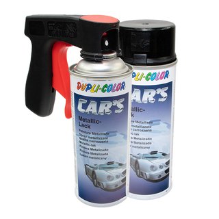 Spraypaint spraycan spraypaint Cars Dupli Color 706875 black metallic 2 X 400 ml with Pistolgrip