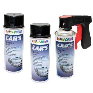 Lackspray Spraydose Sprhlack Cars Dupli Color 706875 schwarz metallic 3 X 400 ml mit Pistolengriff